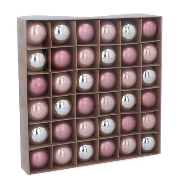 Набір пластикових новорічних кульок мікс 36 шт. D-3 см. 43159