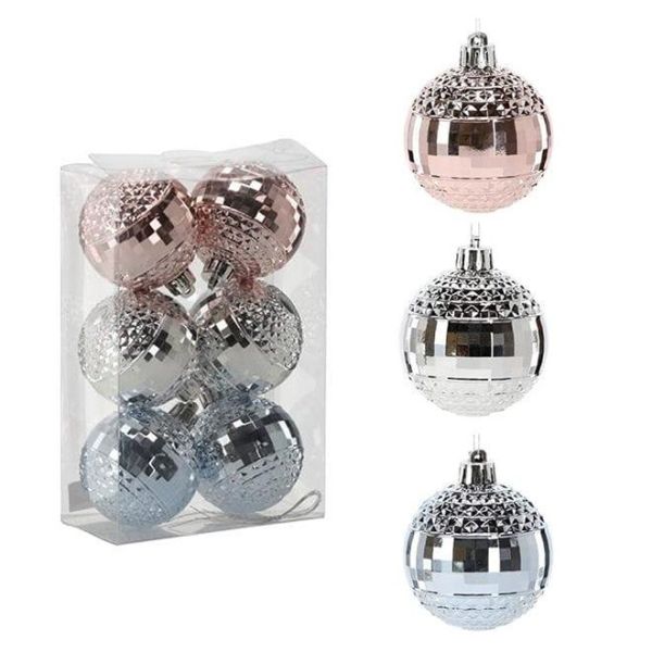Набір пластикових новорічних кульок мікс 6 шт. D-6 см. 43148