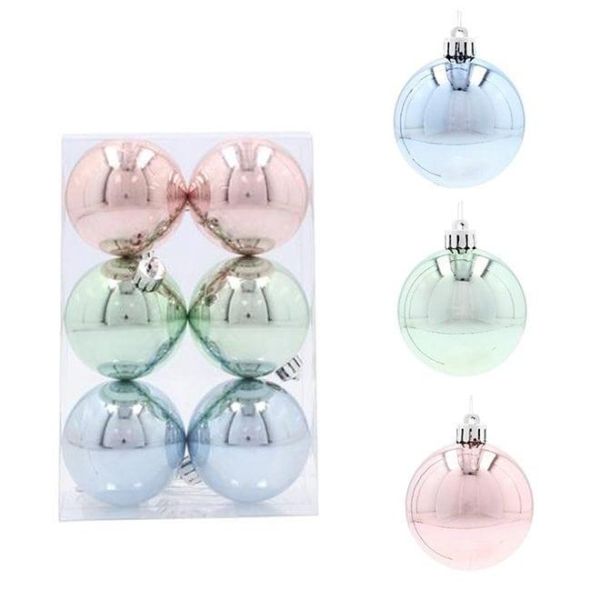Набір пластикових новорічних кульок мікс 6 шт. D-6 см. 43147