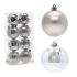 Набор пластиковых серебряных новогодних шаров 8 шт. D-7 см. 43137