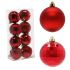 Набір пластикових червоних новорічних кульок 8 шт. D-7 см. 43135