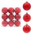 Набор пластиковых красных новогодних шаров 9 шт. D-6 см. 43124