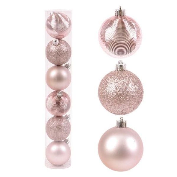 Набір пластикових новорічних кульок 6 шт. D-6 см. 43114