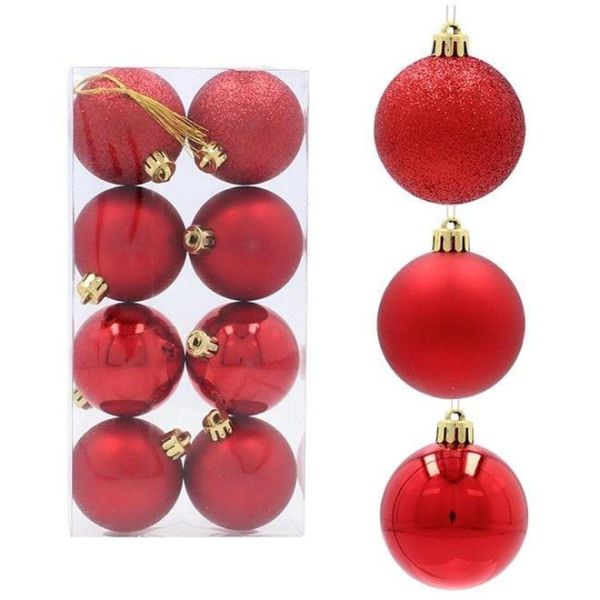 Набір пластикових червоних кульок 8 шт. D-5 см. 43106