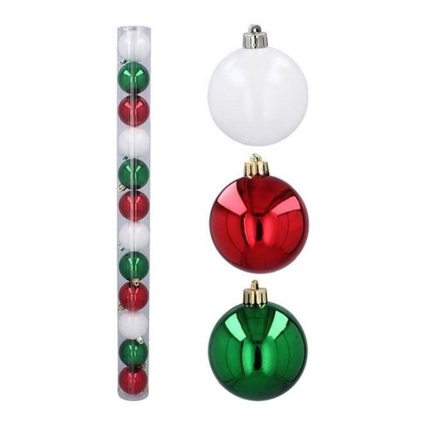 Набір пластикових новорічних шарів мікс 12 шт. D-6 см. 43079