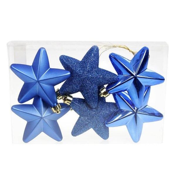 Набір пластикових новорічних прикрас 6 шт. D-7,5 см. 13045