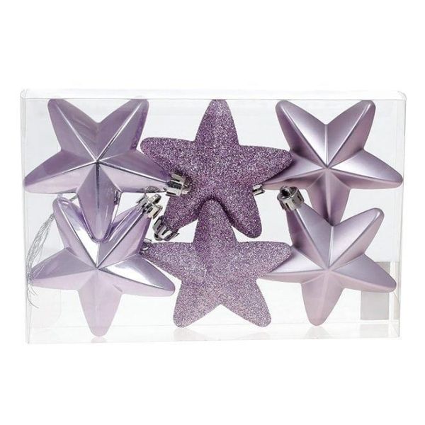 Набір пластикових новорічних прикрас 6 шт. D-7,5 см. 13050