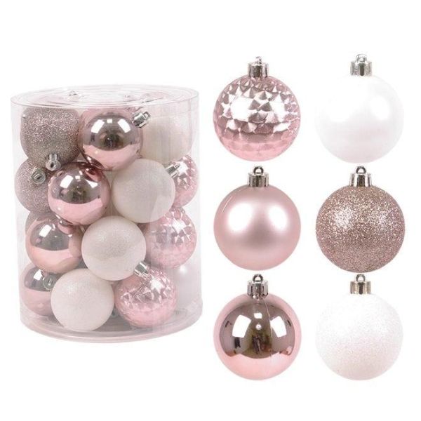 Набір пластикових новорічних кульок мікс 26 шт. D-6 см. 43056