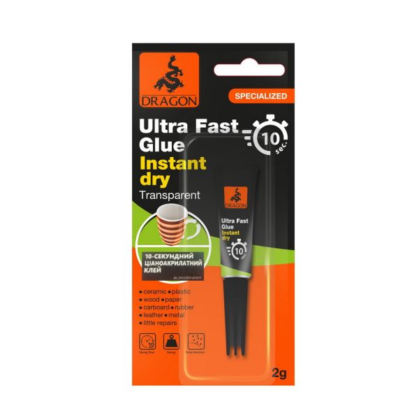 Клей Dragon ціаноакриловий 10-секундний миттєвої дії, 2г