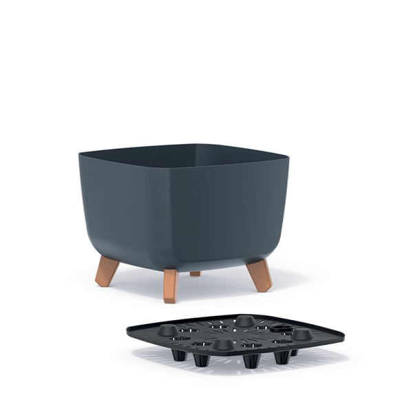 Горшок для цветов Prosperplast Gracia Square 30см на ножках Антрацит