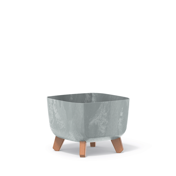 Горщик для квітів Prosperplast Gracia Square Beton Effect 24см на ніжках Бетон