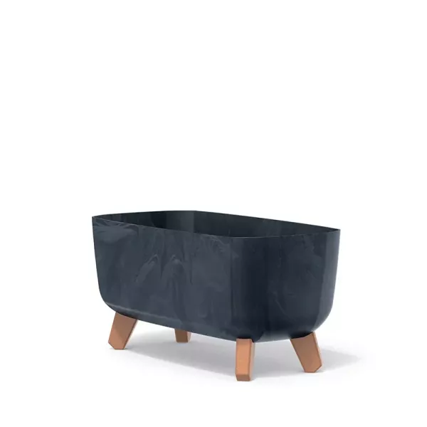 Горщик для квітів Prosperplast Gracia Case Beton Effect 40см на ніжках Антрацит-мармуровий