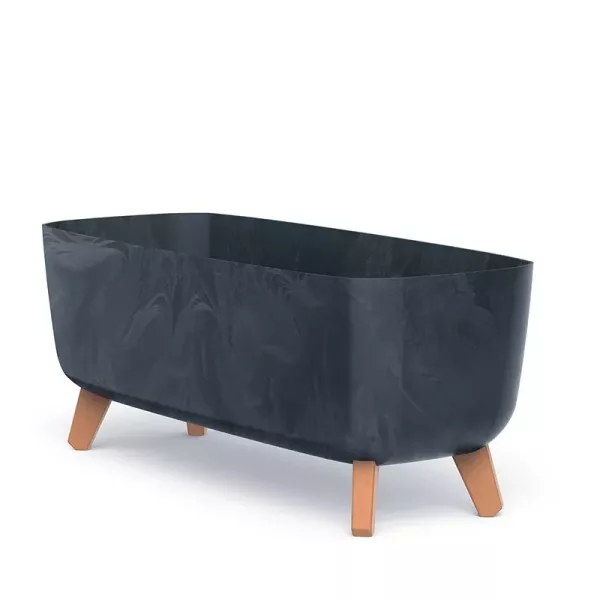 Горщик для квітів Prosperplast Gracia Case Beton Effect 60см на ніжках Антрацит-мармуровий