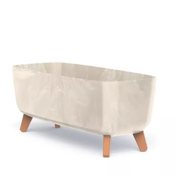 Горщик для квітів Prosperplast Gracia Case Beton Effect 60см на ніжках Крем-мармуровий