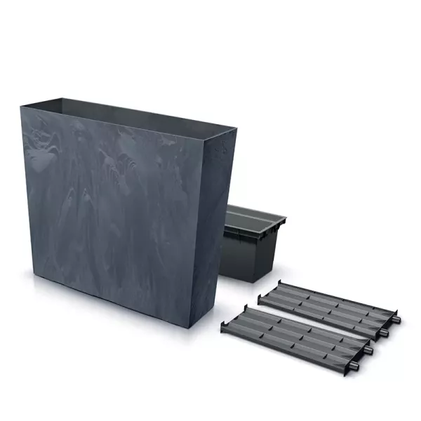 Горщик для квітів Prosperplast террасовий Urbi Case Beton Effect Tower 80см Антрацит мармуровий