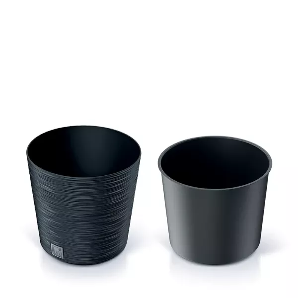 Горщик для квітів Prosperplast Furu Round Low 25см Антрацит