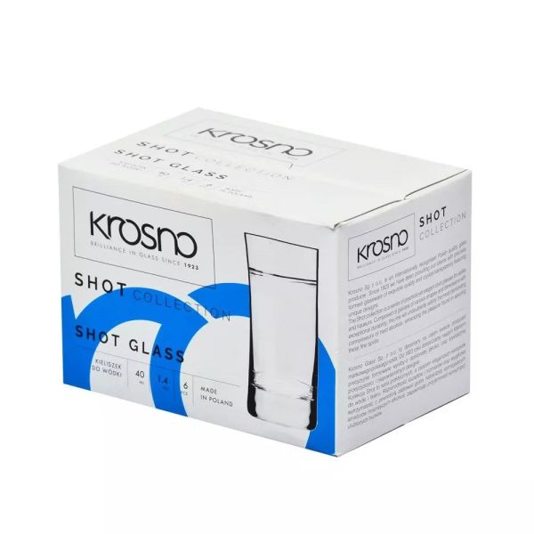 Набір чарок для горілки Krosno Shot, скло, 40 мл, 6 шт.