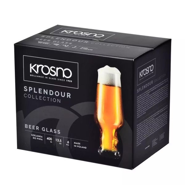 Набор бокалов для пива Krosno Splendour, стекло, 400 мл, 6 шт