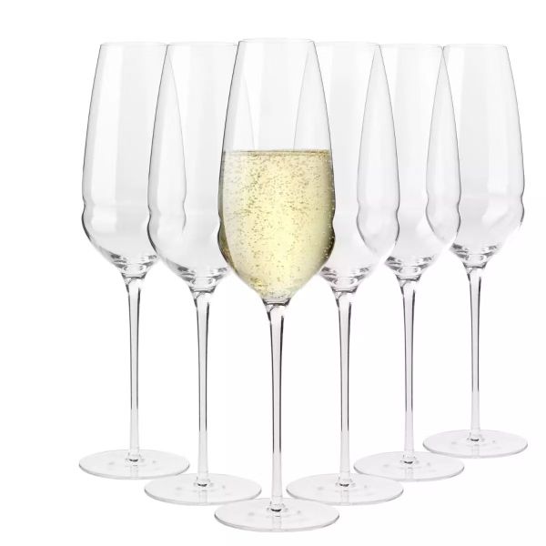 Набор бокалов для шампанского Krosno Inel, стекло, 250 мл, 6 шт