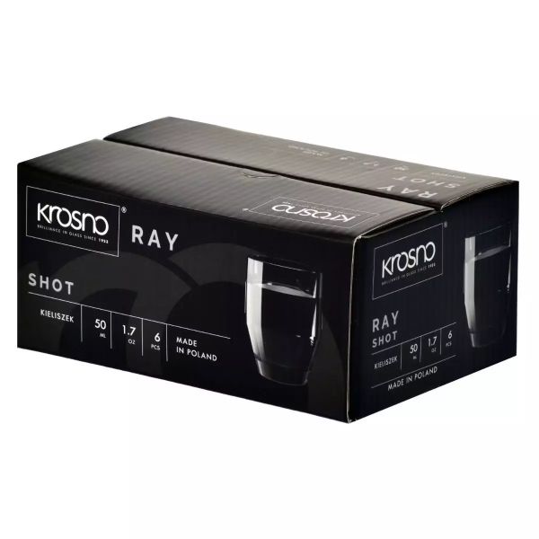 Набір чарок для горілки Krosno Ray, скло, 50 мл, 6 шт.