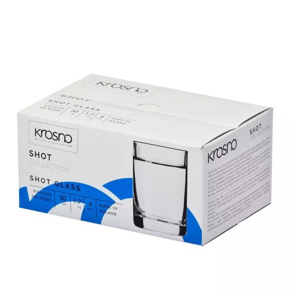 Набір чарок для горілки Krosno Shot, скло, 30 мл, 6 шт.