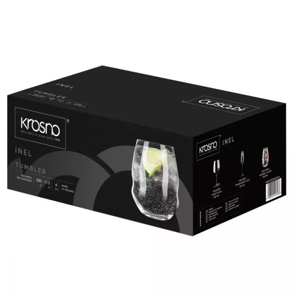 Набір низьких склянок Krosno Inel, скло, 330 мл, 6 шт.