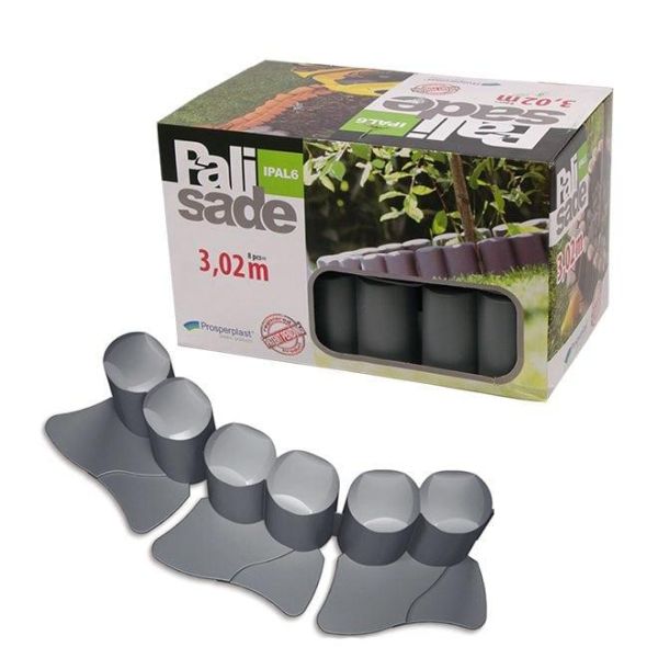 Бордюр садовий Palisada ogrodowa сірий 3.02м.