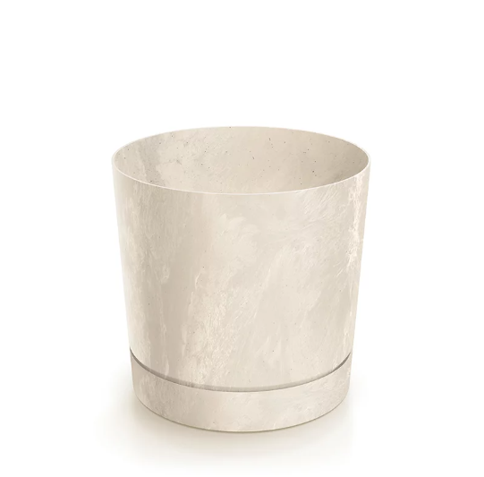 Горщик для квітів Prosperplast Tubo P Beton Effect 20 см. Крем-мармуровий