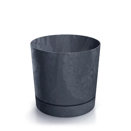 Горщик для квітів Prosperplast Tubo P Beton Effect 40 см. Антрацит-мармуровий