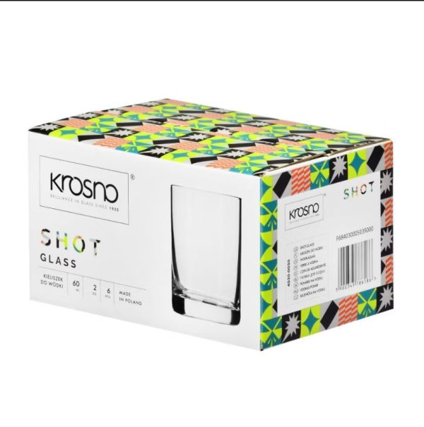 Набір чарок для горілки Krosno Shot, скло, 50 мл, 6 шт.