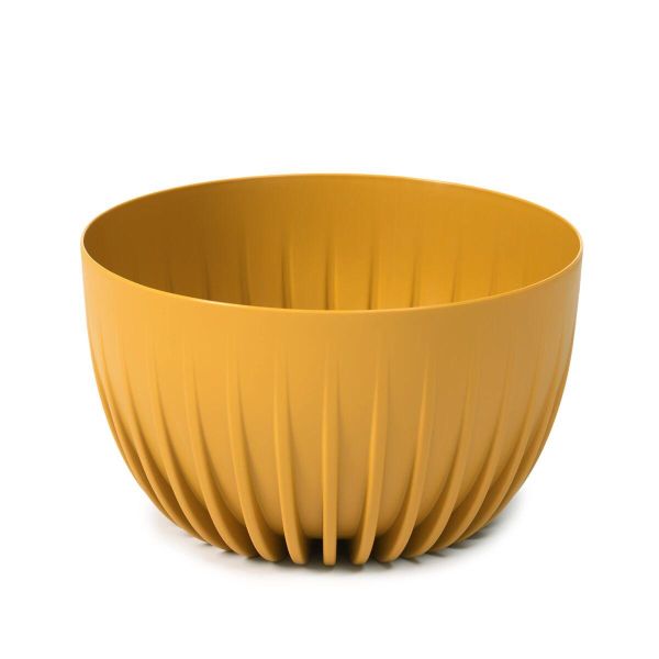 Горщик для квітів Lamela Mira Misa круглий із вкладишем 30 см. Гірчичний