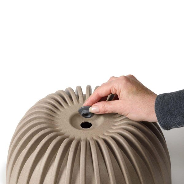 Горшок для цветов Lamela Mira Misa ECO Wood круглый с вкладышем 23,5 см. Серый