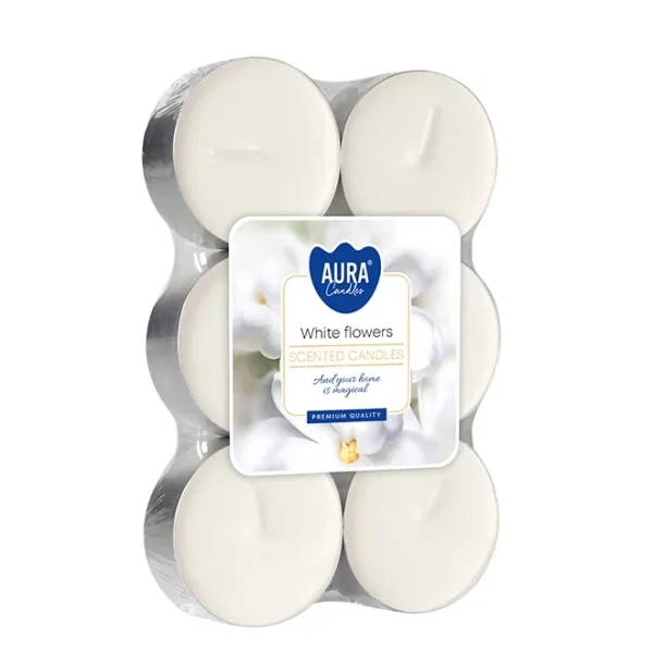Свічка чайна пігулка ароматична Bispol Білі квіти D-5.7 см. 6 шт. 27709