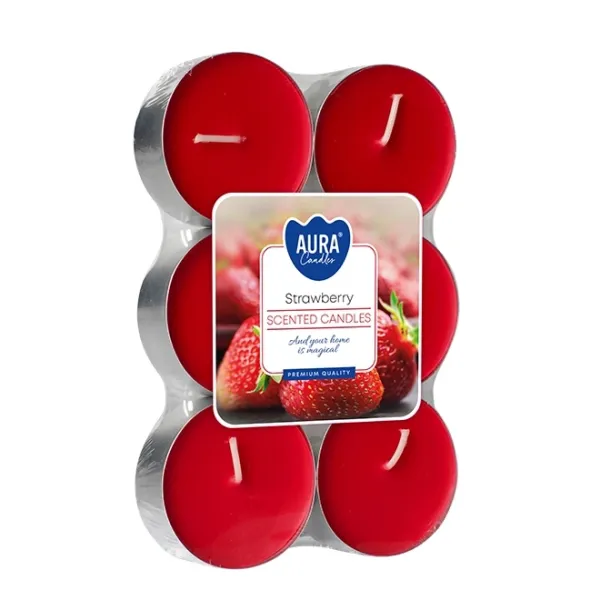 Свічка чайна пігулка ароматична Bispol Полуниця D-5.7 см. 6 шт. 27706