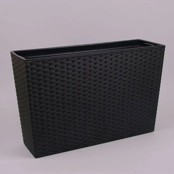 Горщик для квітів Lamela Werbena Rattan Чорний