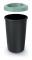 Смітник Prosperplast Compacta Q кругла з відкритою кришкою 45л чорна Зелений обідок
