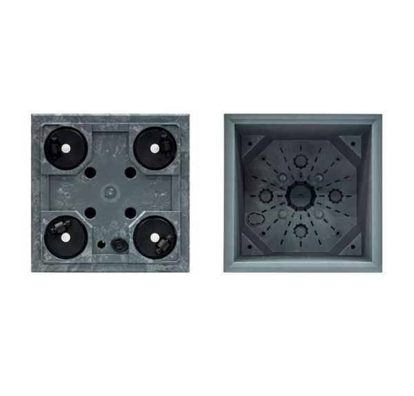 Горщик для квітів Prosperplast на роликах Sierra Square Beton Effect 40 см. Антрацит