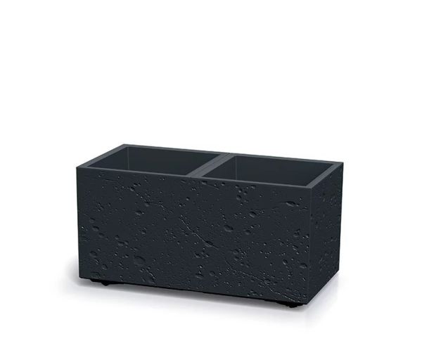 Горщик для квітів Prosperplast на роликах Sierra Case Beton Effect 60 см. Чорний бетон