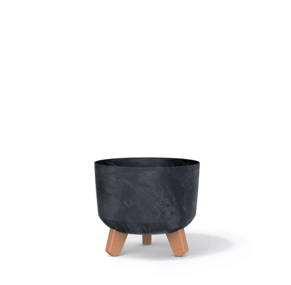 Горшок для цветов Prosperplast Gracia Beton Effect 20см на ножках Антрацит-мраморный
