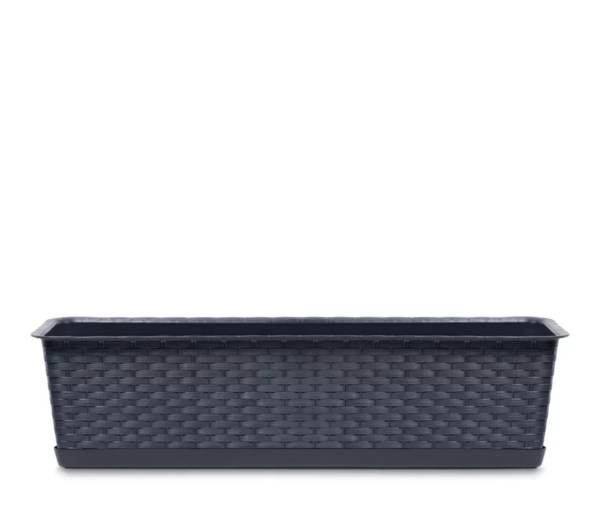 Балконый ящик для цветов Prosperplast Ratolla Case с подставкой 80см. Антрацит