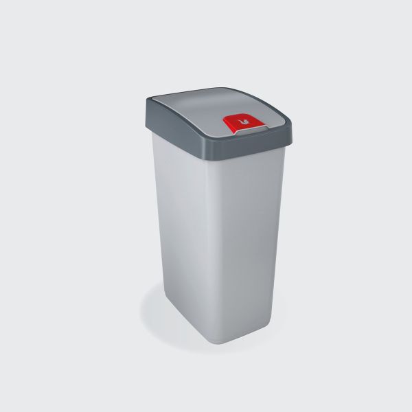 Сміттєвий контейнер Keeeper "FLIP LID" 10л срібло