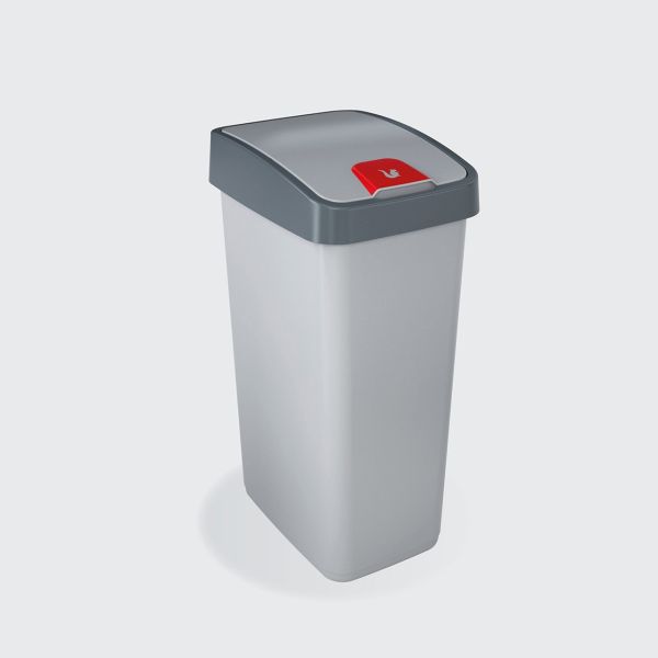 Сміттєвий контейнер Keeeper "FLIP LID" 25л срібло