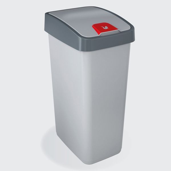 Сміттєвий контейнер Keeeper "FLIP LID" 45л срібло