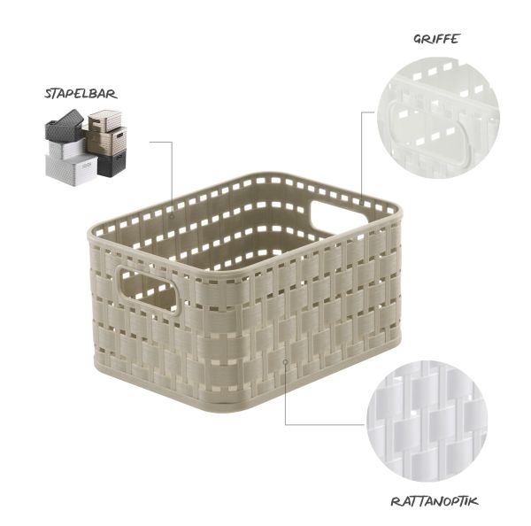 Ящик для зберігання Rotho А6 COUNTRY 2л Капучіно