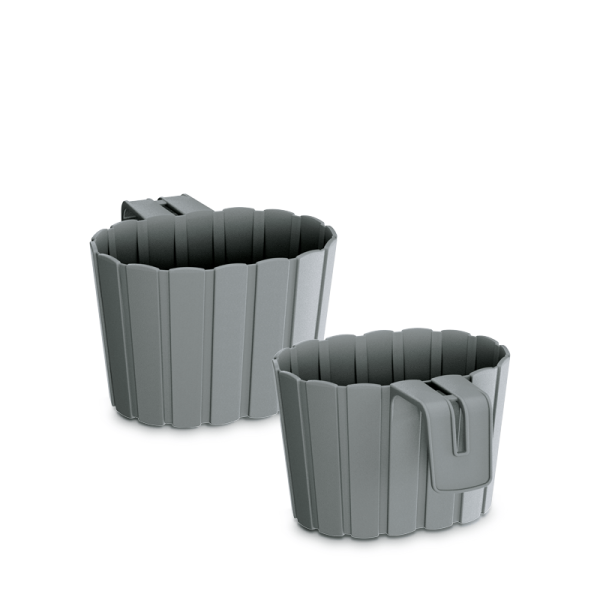 Горщик круглий Boardee Hook навісний, 200мм Сірий