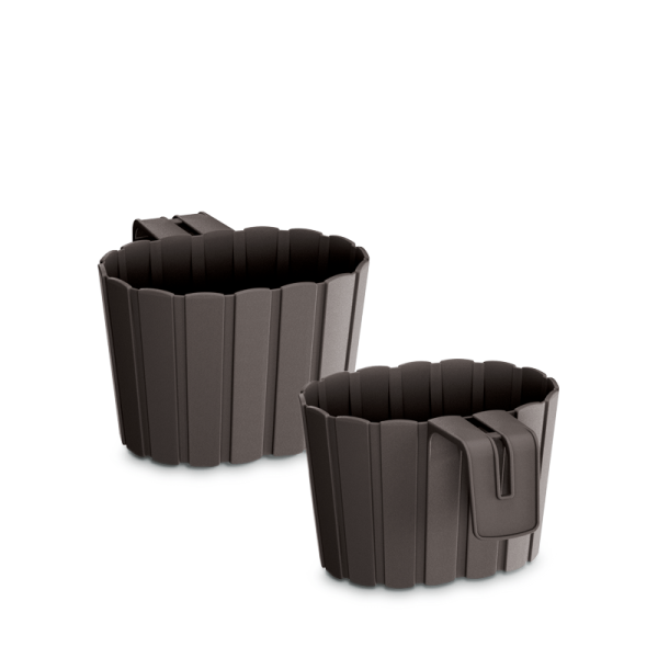 Горщик круглий Boardee Hook навісний, 200мм Коричневий