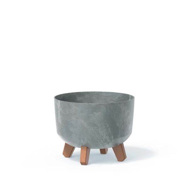 Горщик для квітів Prosperplast Gracia Beton Effect 24см на ніжках Бетон