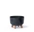 Горшок для цветов Prosperplast Gracia Beton Effect 24см на ножках Антрацит-мраморный