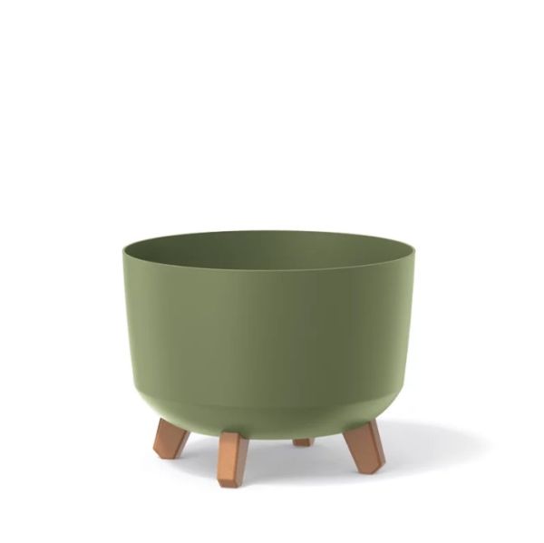 Горщик для квітів круглий GRACIA на ніжках 35 см. Зелений