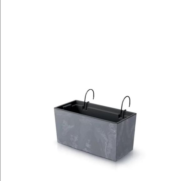 Балконна ящик підвісний Prosperplast Urbi Case Beton Effect W 40см з вкладишем Маренго